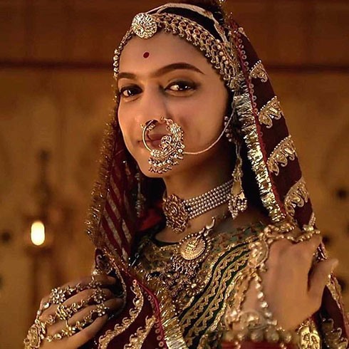 Deepika Padukone as Queen Padmavati wearing a Nath