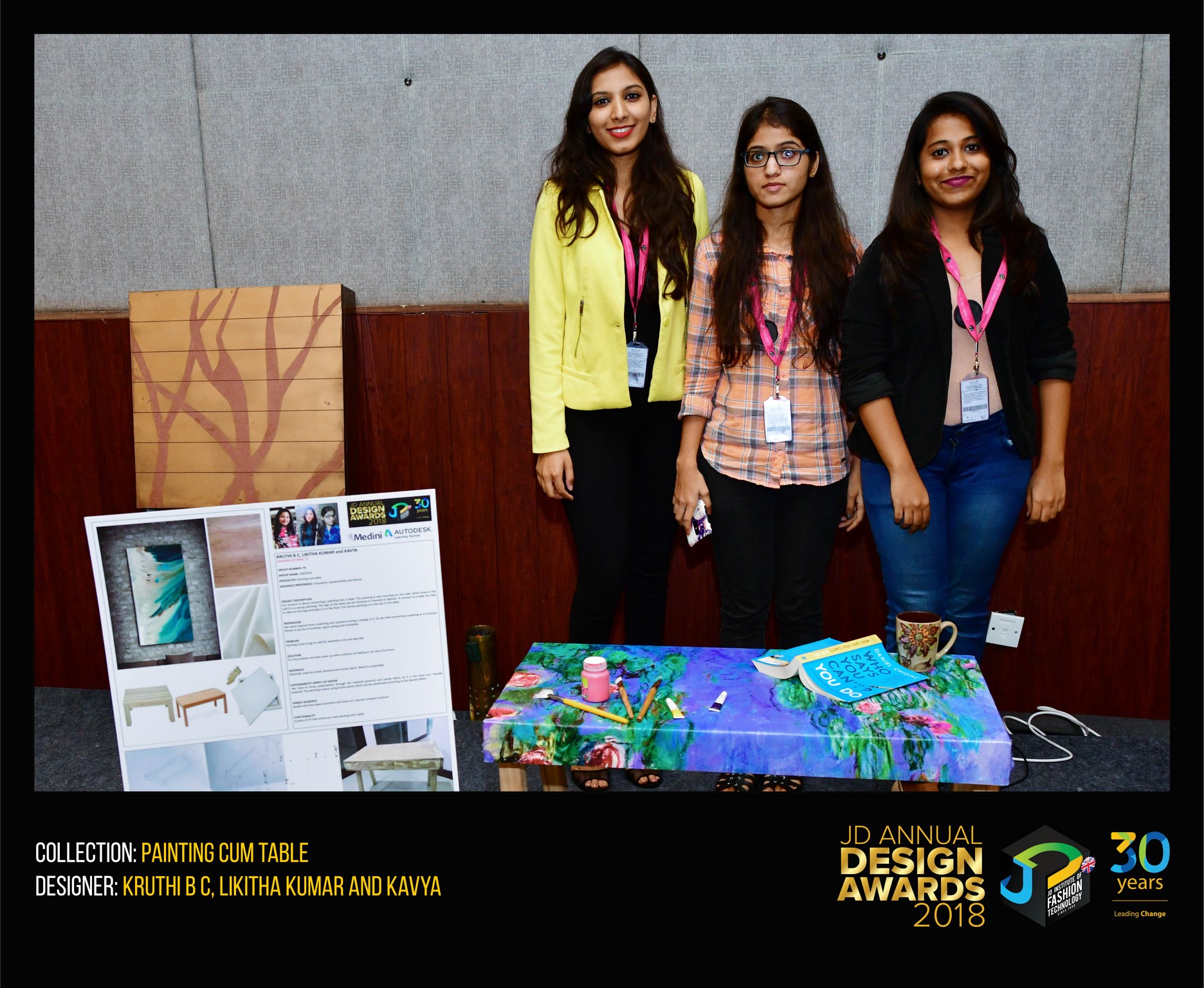 Painting cum table– Change – JD Annual Design Awards 2018 | Designer: Kruthi, Likitha, Kavya | Photography : Jerin Nath (@jerin_nath) 