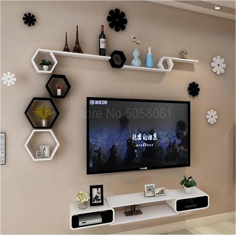 Wall mounted televisio and storage