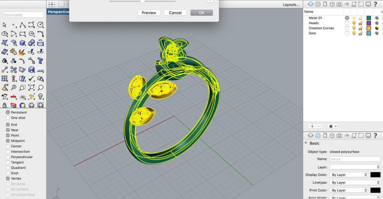 Rhino for Jewellery Design – Easy to learn and adapt