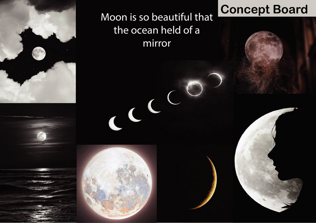 Celestial Chic A Tribute to the Beauty of Moon Concept board