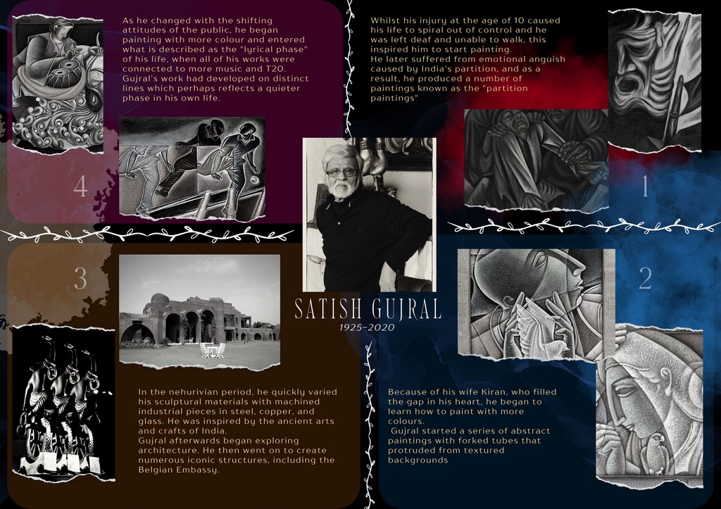 Pertinacious A Tribute to Satish Gujral and his paintings Concept board